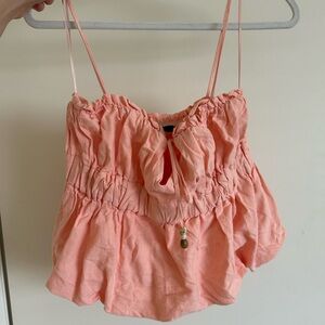 ZARA Peach Ruched Women's Top